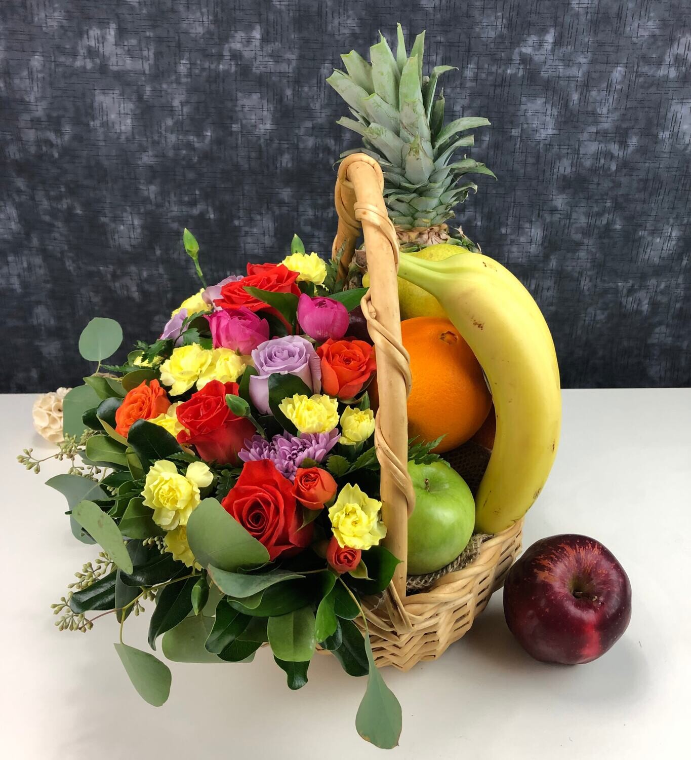 Treat Me Kindly Fruit And Flowers Basket