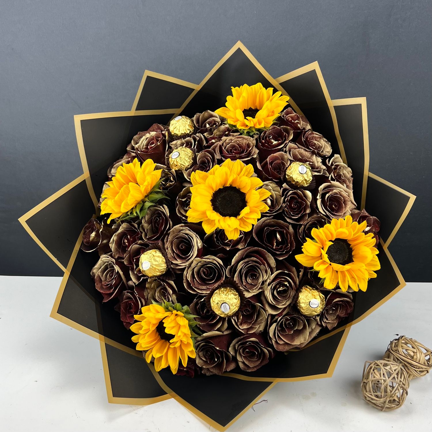 Golden Noir Romance Bouquet