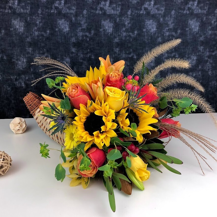 Cornucopia Centerpiece Floral Arrangement