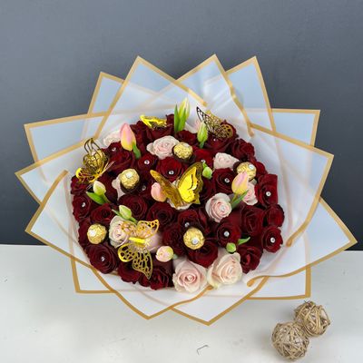 Pink Velvet Butterfly Bouquet