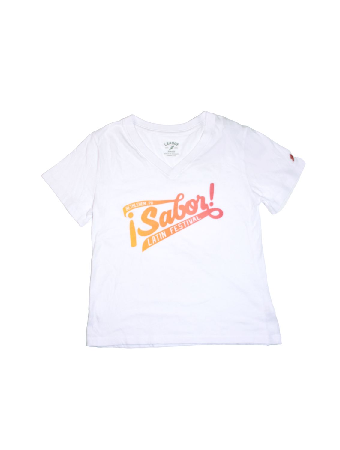 Sabor Tee White Vneck, Size: Small