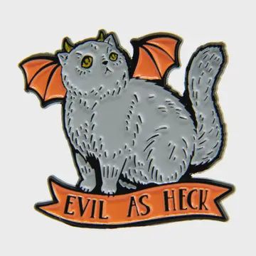 Evil as Heck Cat Enamel Pin