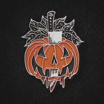 Stabbed Jack O-Lantern Enamel Pin