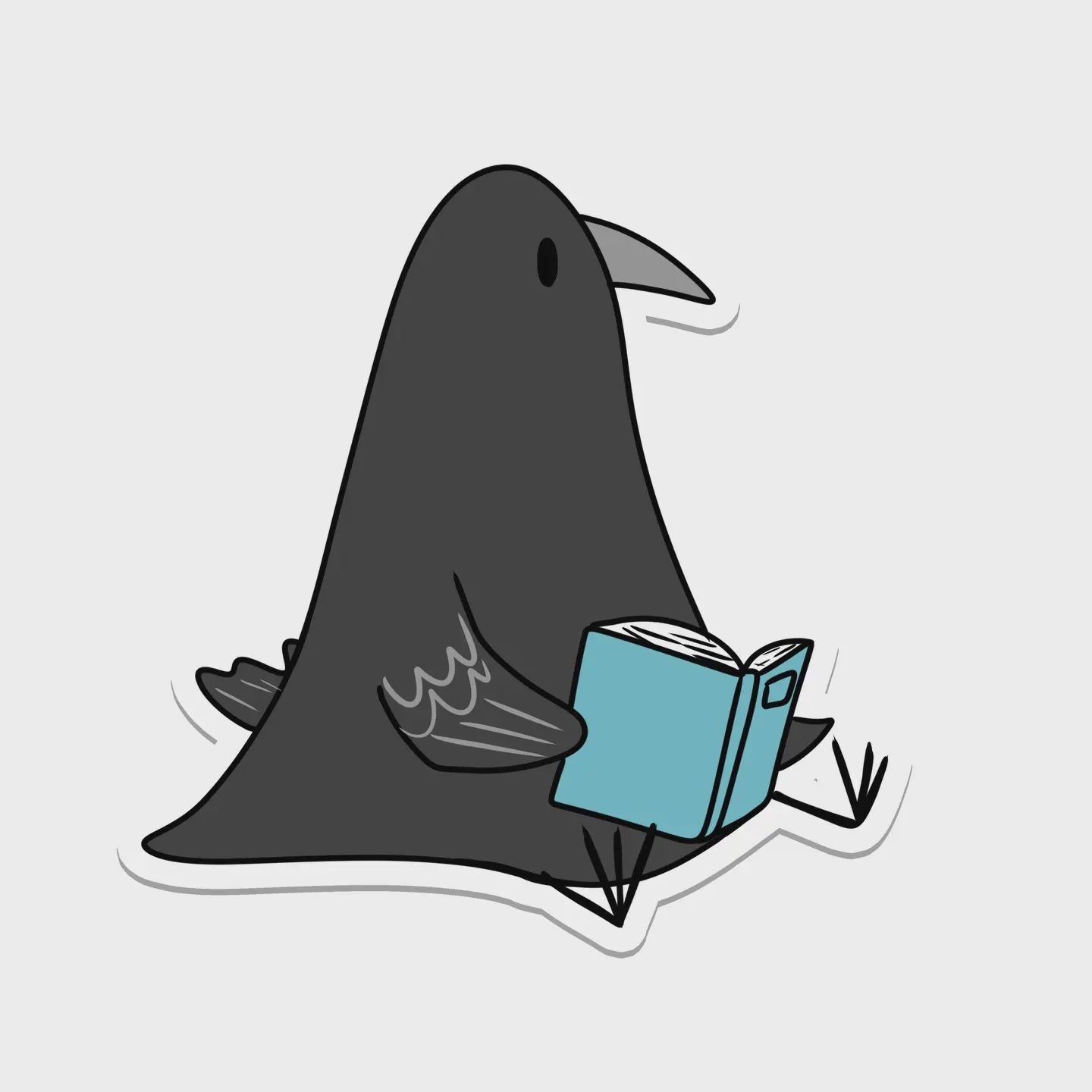 Reading Raven Sticker