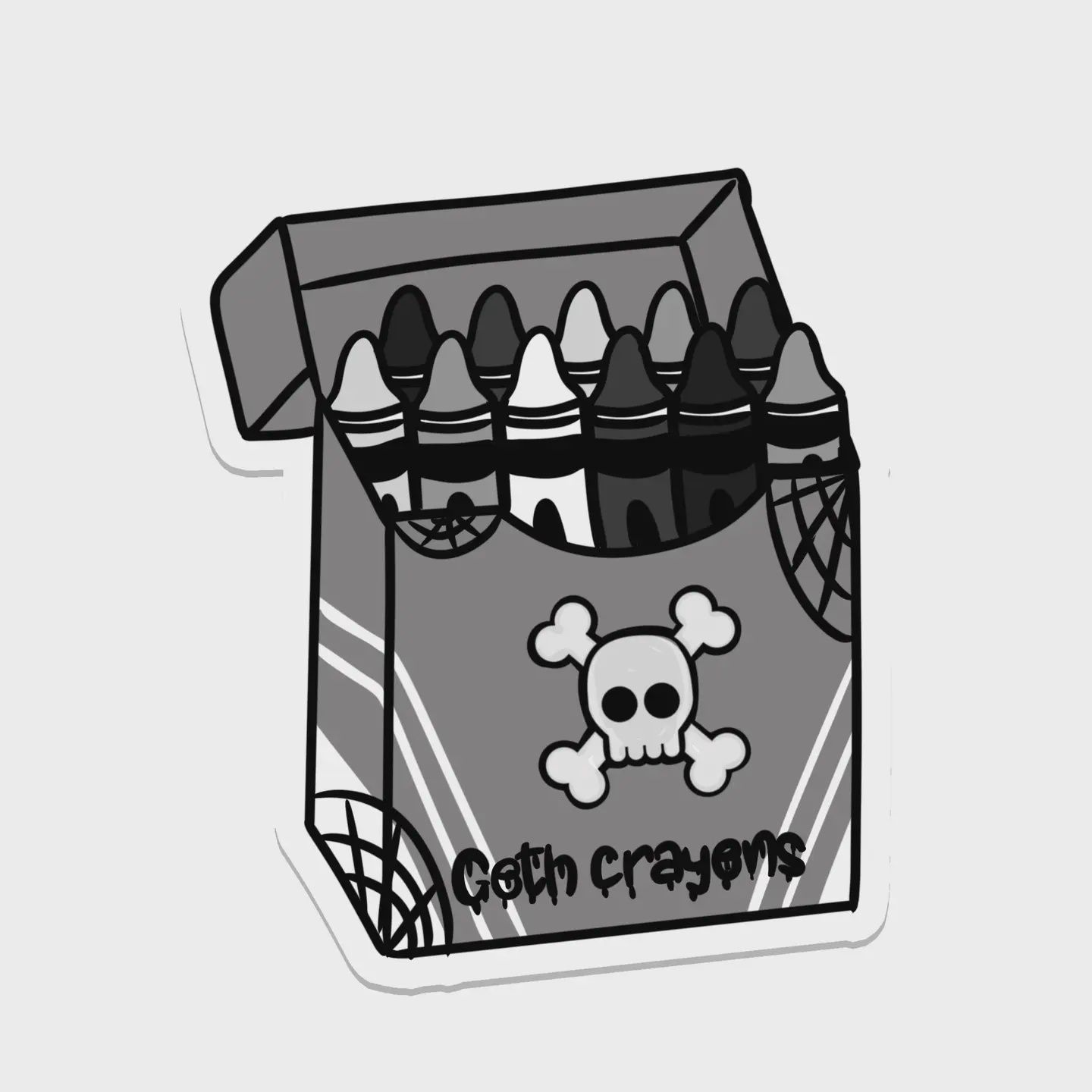 Goth Crayons Sticker