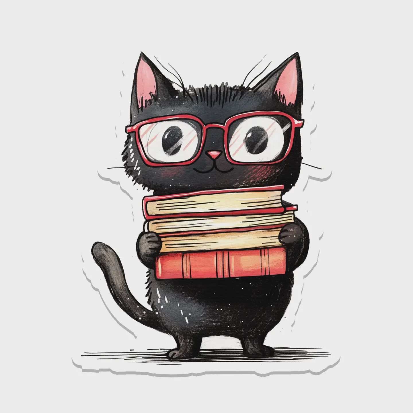 Cats and Books Sticker