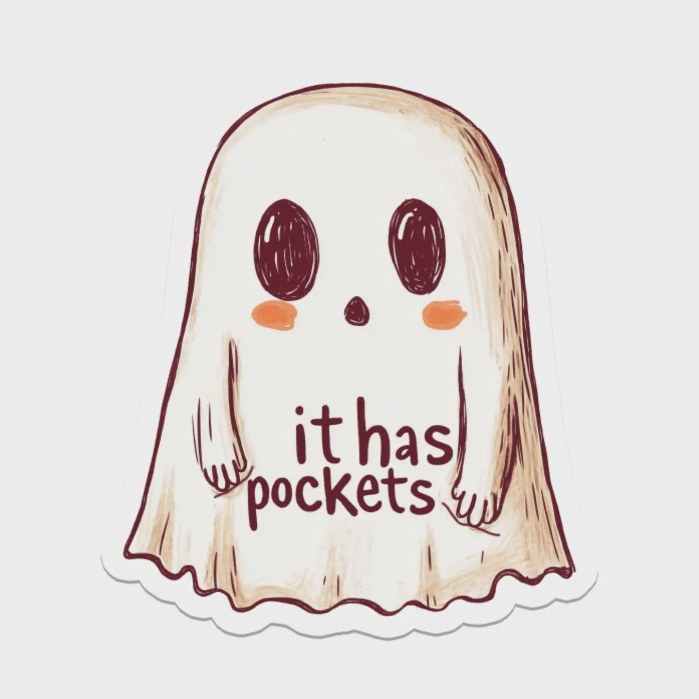It Has Pockets Ghost Sticker