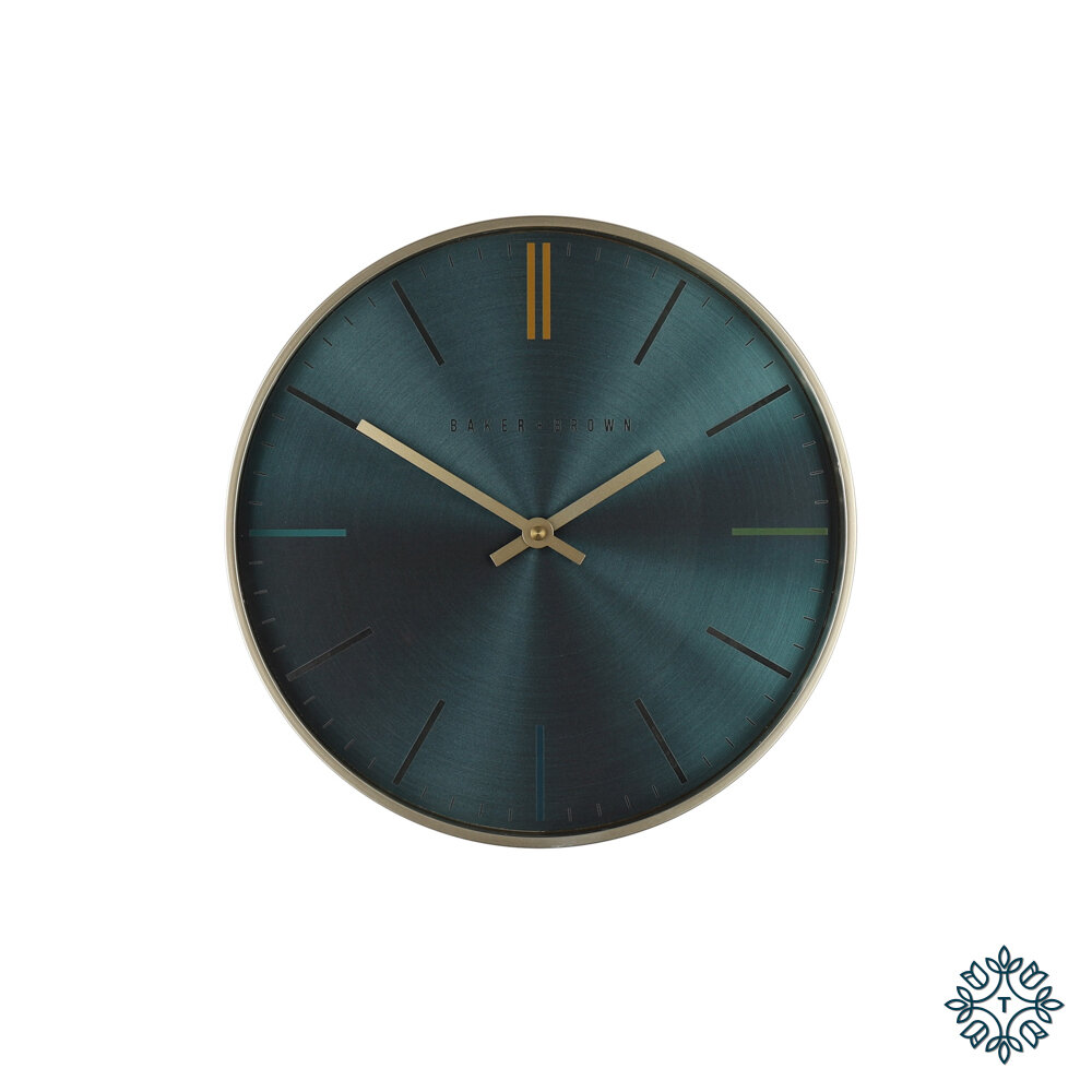 Baker &amp; Brown Metallic Blue Clock 30cm
