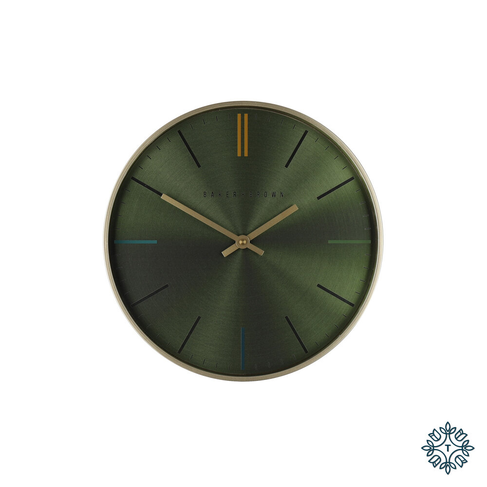 Baker &amp; Brown Metallic Green Clock 30cm