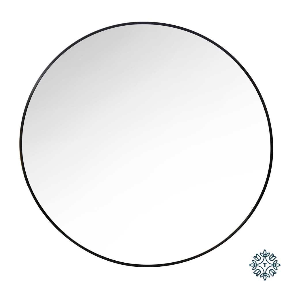 MODENA ROUND WALL MIRROR BLACK 90CM