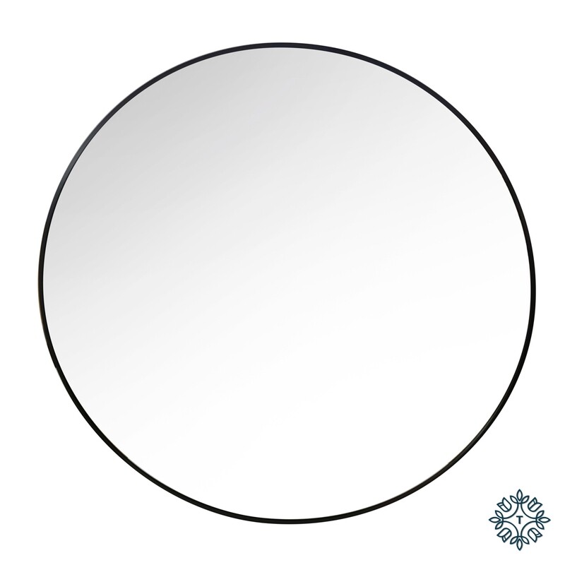 MODENA ROUND WALL MIRROR BLACK 90CM