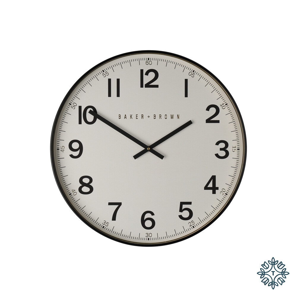 Baker and brown station clock white 50cm