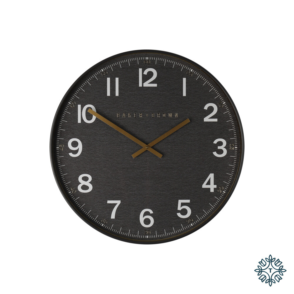 Baker and brown station clock Black 50cm