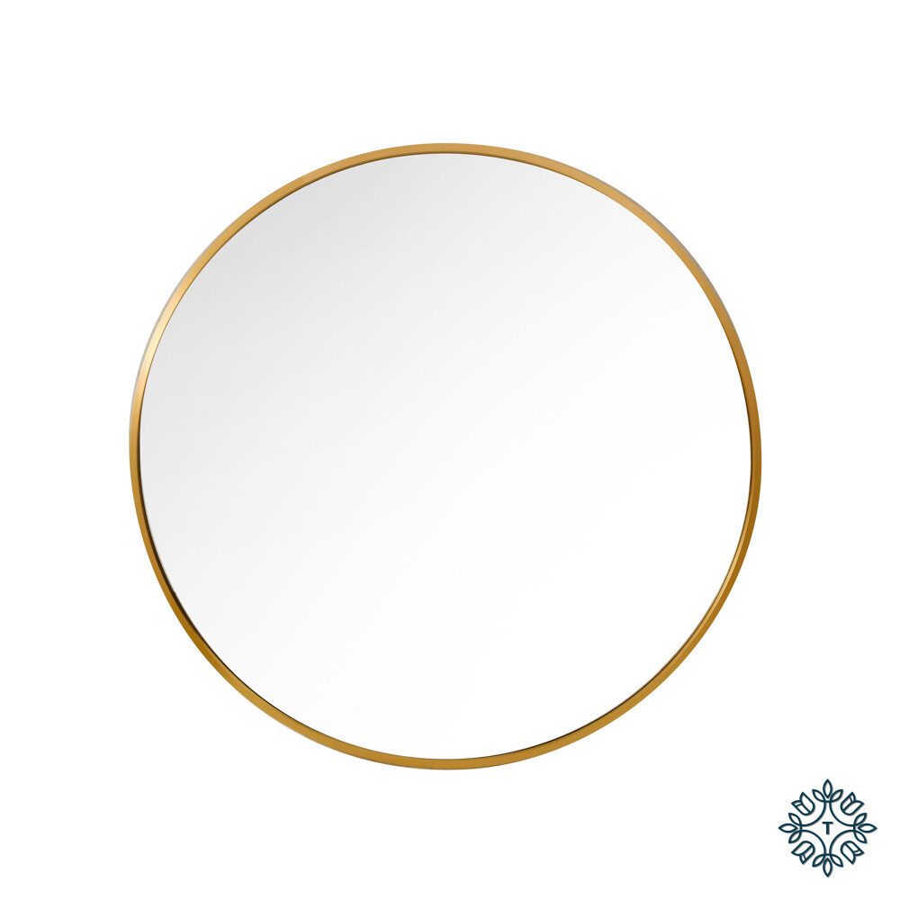 MODENA ROUND WALL MIRROR GOLD 90CM