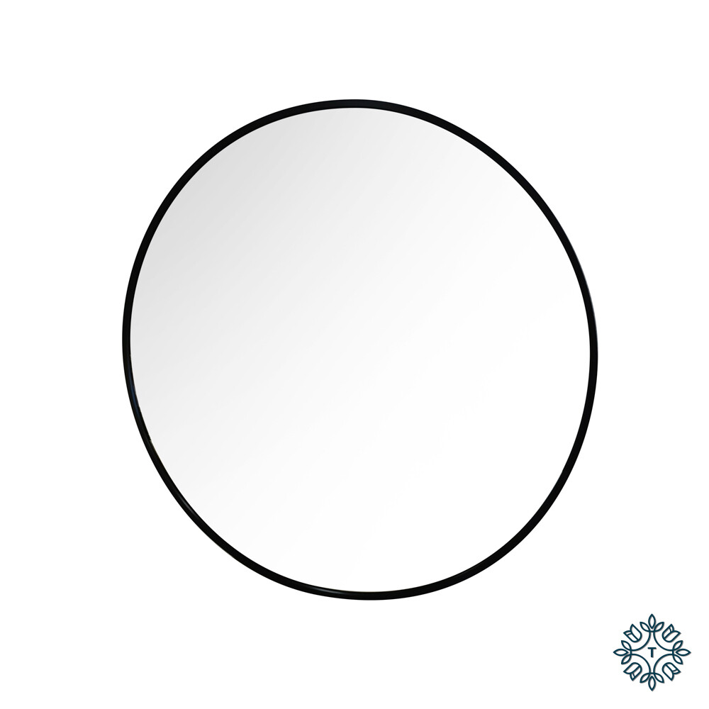 Modena round wall mirror black 60cm