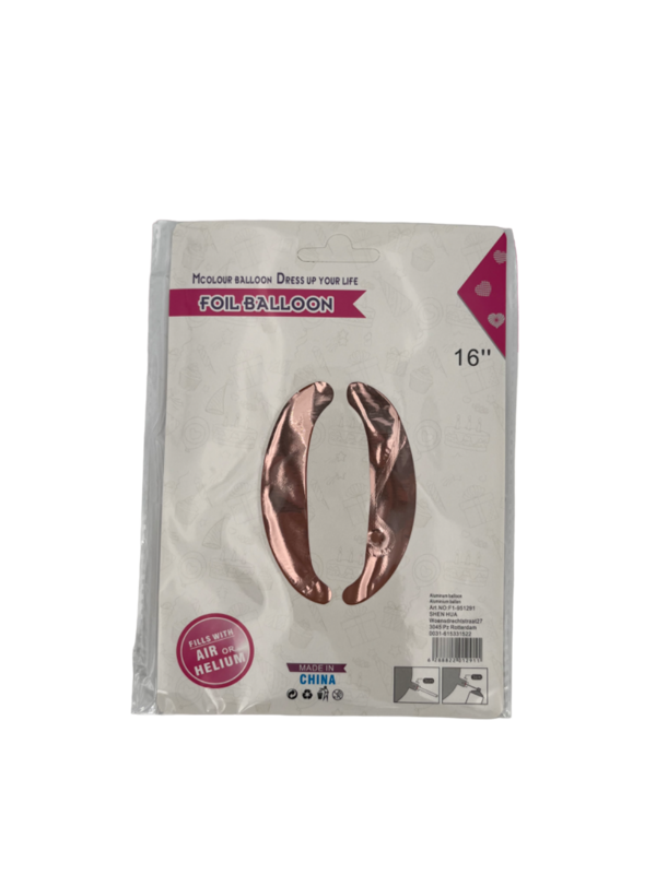 Rosé Folieballon Getallen 0-9 (40cm)