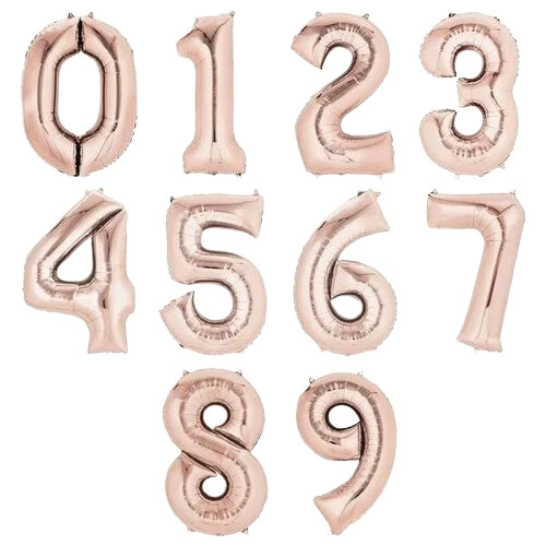 Rosé Folieballon Getallen 0-9 (40cm)