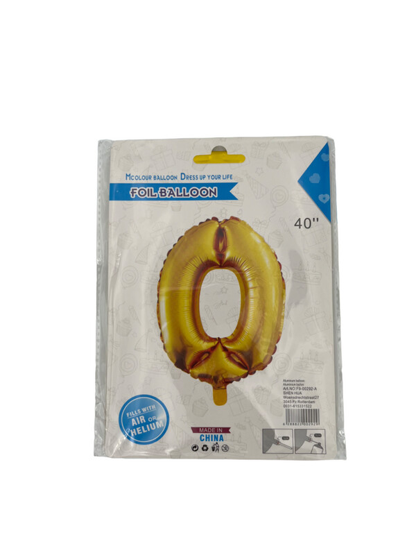Gouden Folieballon Getallen 0-9 (100cm)