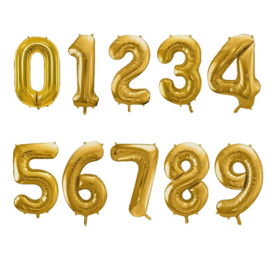 Gouden Folieballon Getallen 0-9 (80cm)