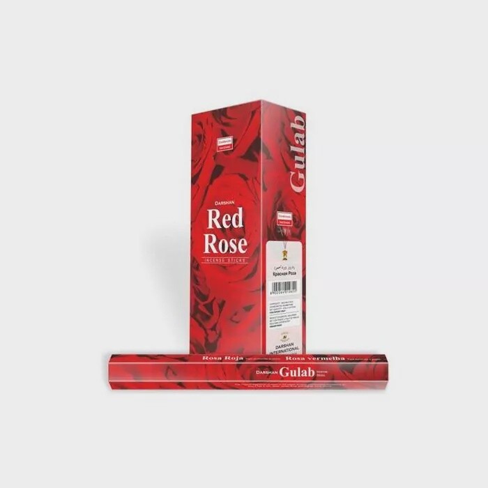 Darshan Red Rose Wierook 6x20 Stokjes