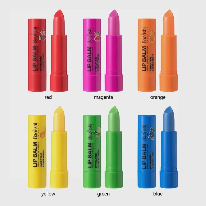 Baolishi Lipbalm 6 kleuren 36 stuks