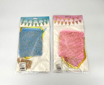 Happy Birthday Slingers Blauw en Roze