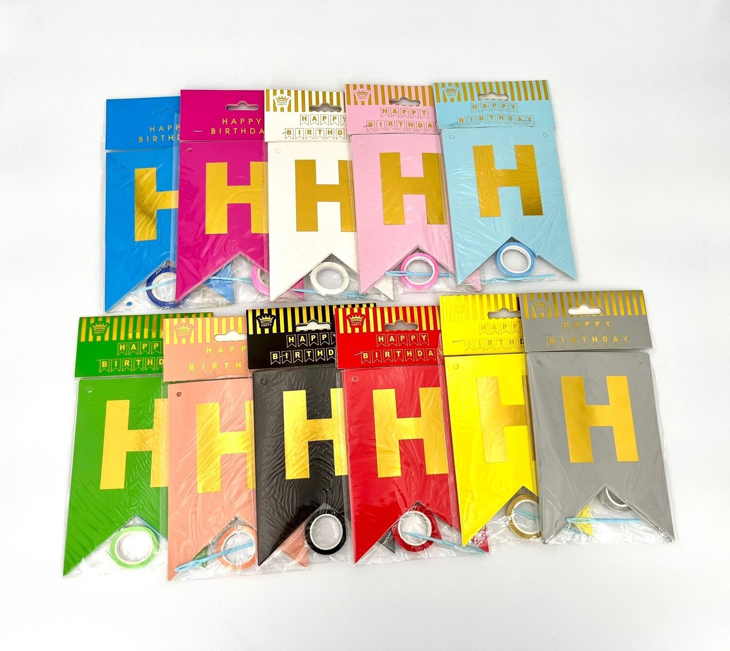 Happy Birthday Banners in 11 kleuren