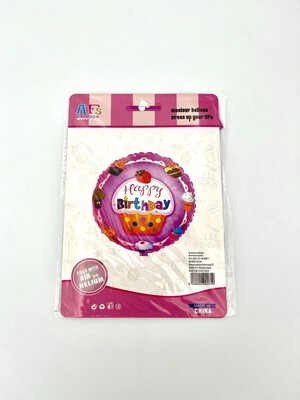 Happy Birthday Folieballon Roze 45 cm