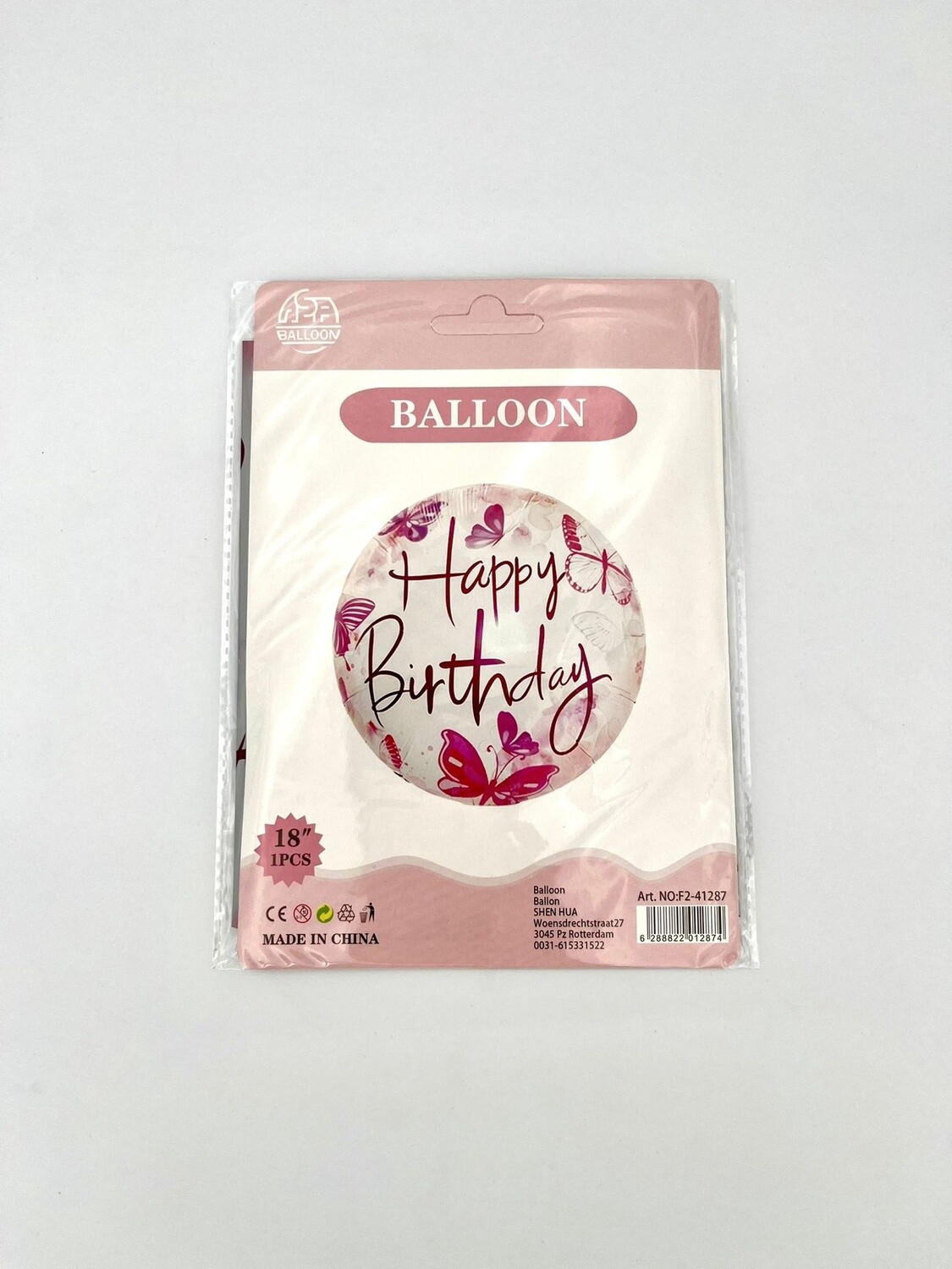 Roze Happy Birthday Folieallon 45cm
