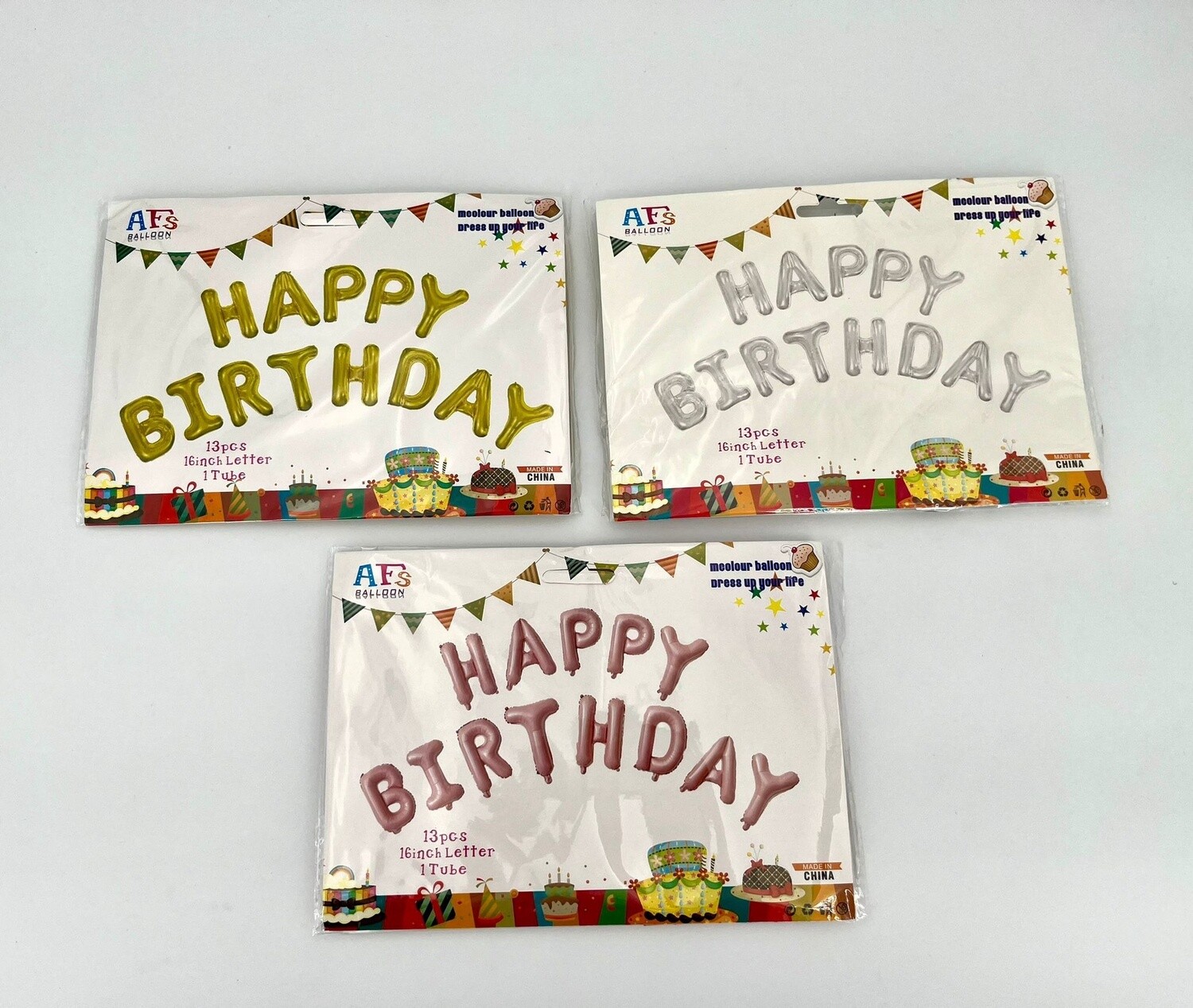 Set Happy Birthday Letter Folie-Ballonnen