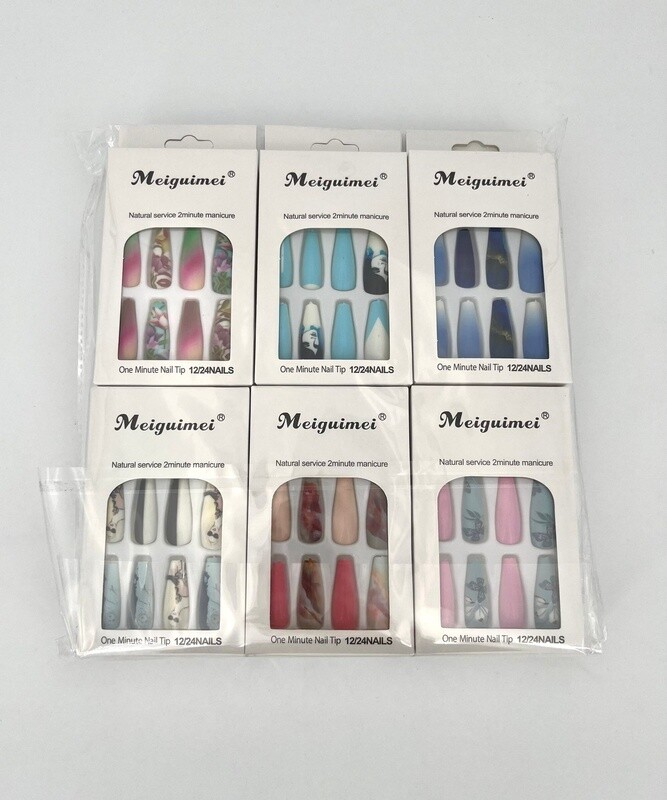 Nail Art Lange Nepnagels 12pack nr6