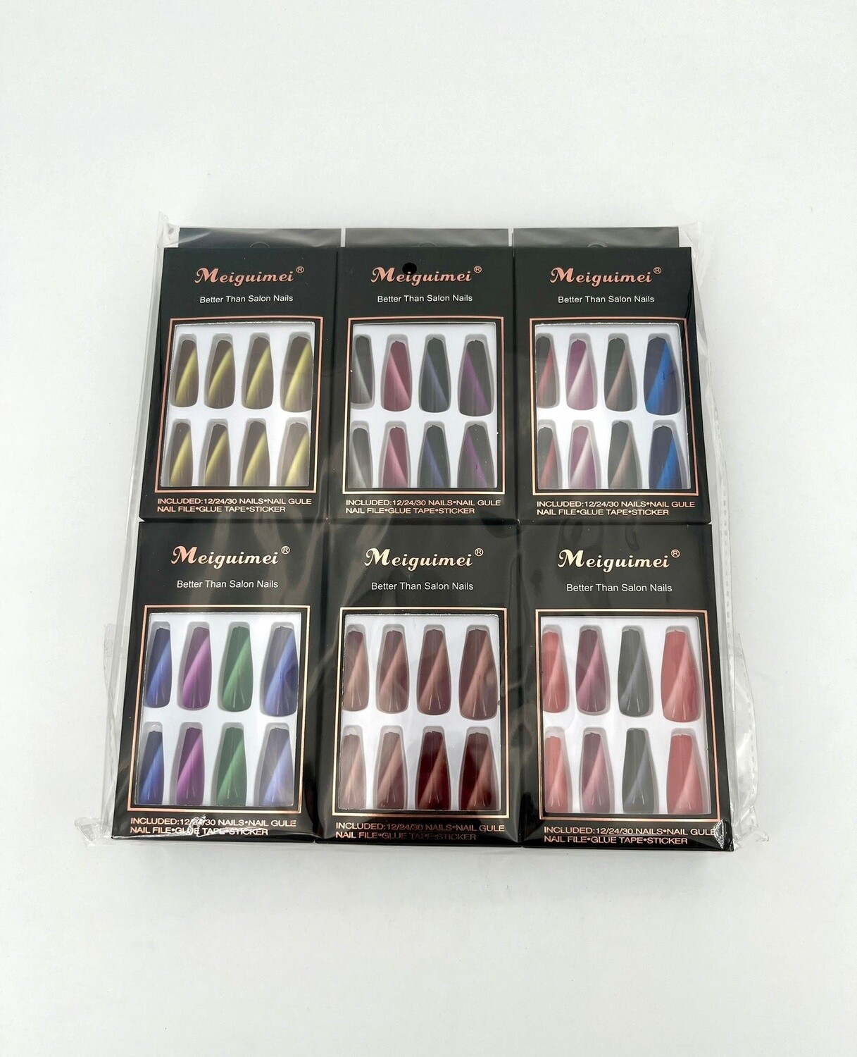 Nail Art Lange Nepnagels Zwarte 12 pack nr2