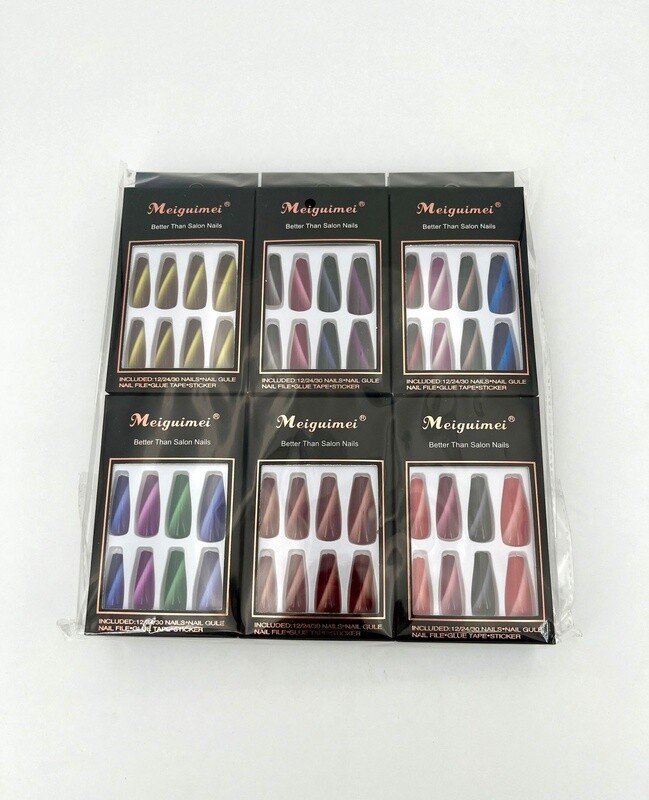 Nail Art Lange Nepnagels Zwarte 12 pack nr2