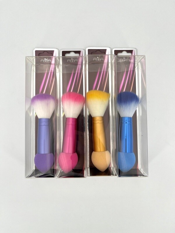 Make-up Kwast met Spons in 4 kleuren