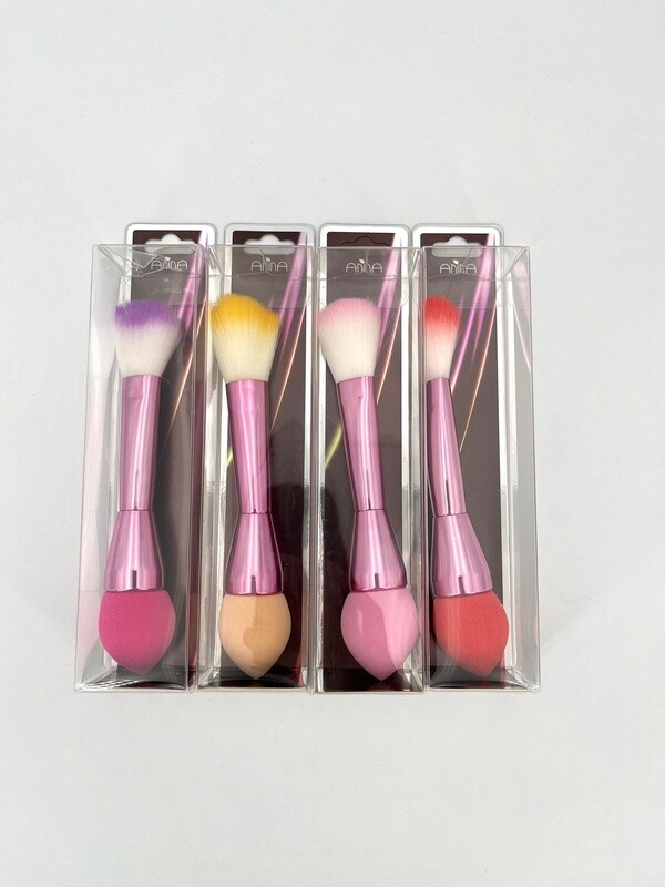 Roze Make-up Kwast met Spons 4 kleuren