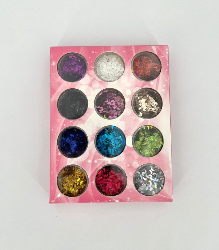 Glittervormpjes 12pack nr10