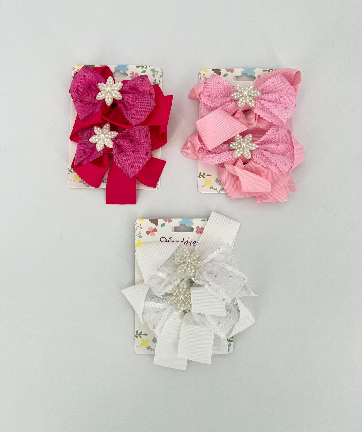 2pack Haar Strikjes met Bloemetjes