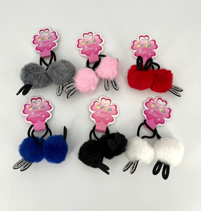 Haarelastiekjes 2pack met oortjes