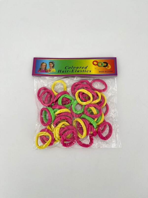50 Haarelastiekjes Neon Kleurtjes