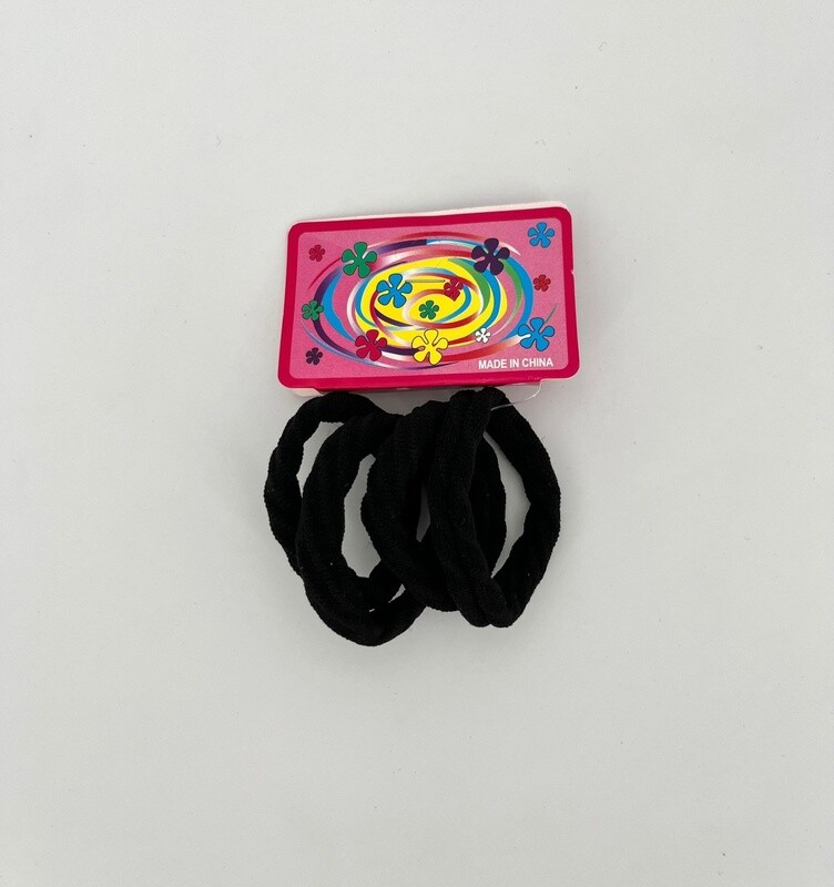 Haarelastiekjes Zwart 4cm