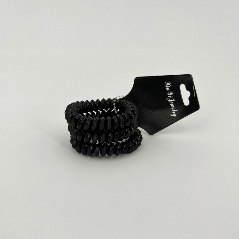 Haarelastiekjes Bobble Spiraalvorm Zwart