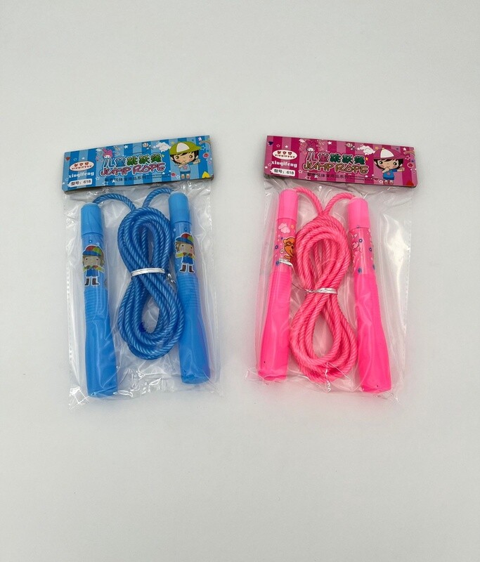 Springtouwtjes Roze en Blauw met opdruk