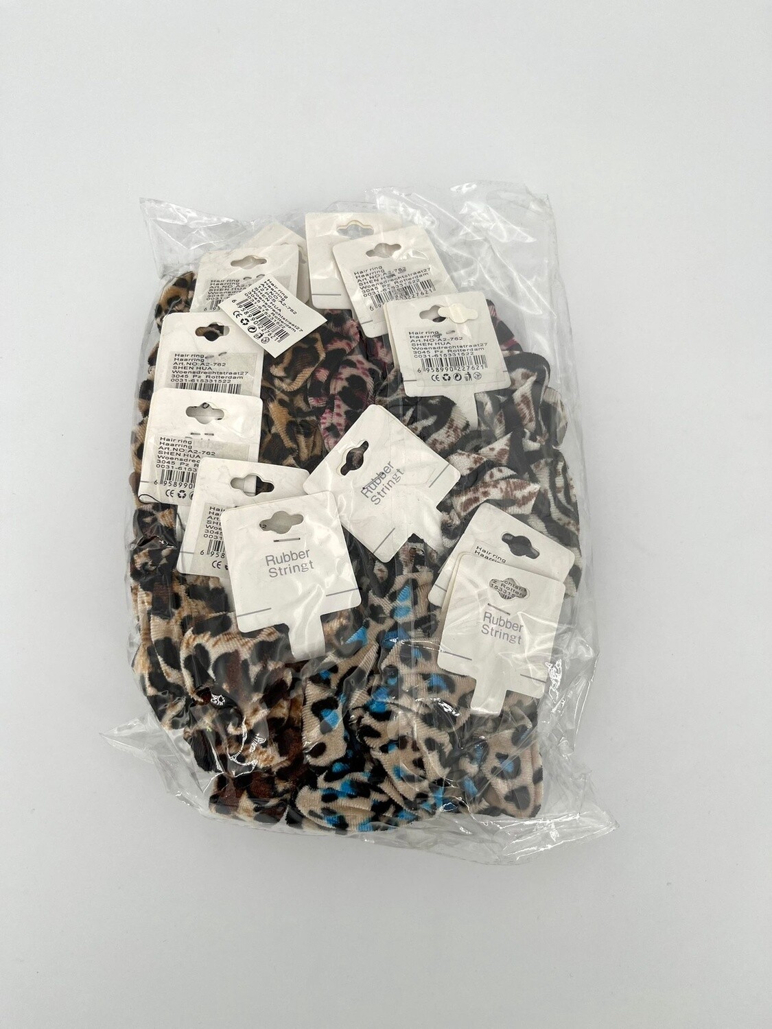 Haarscrunchie 12pak Animal print