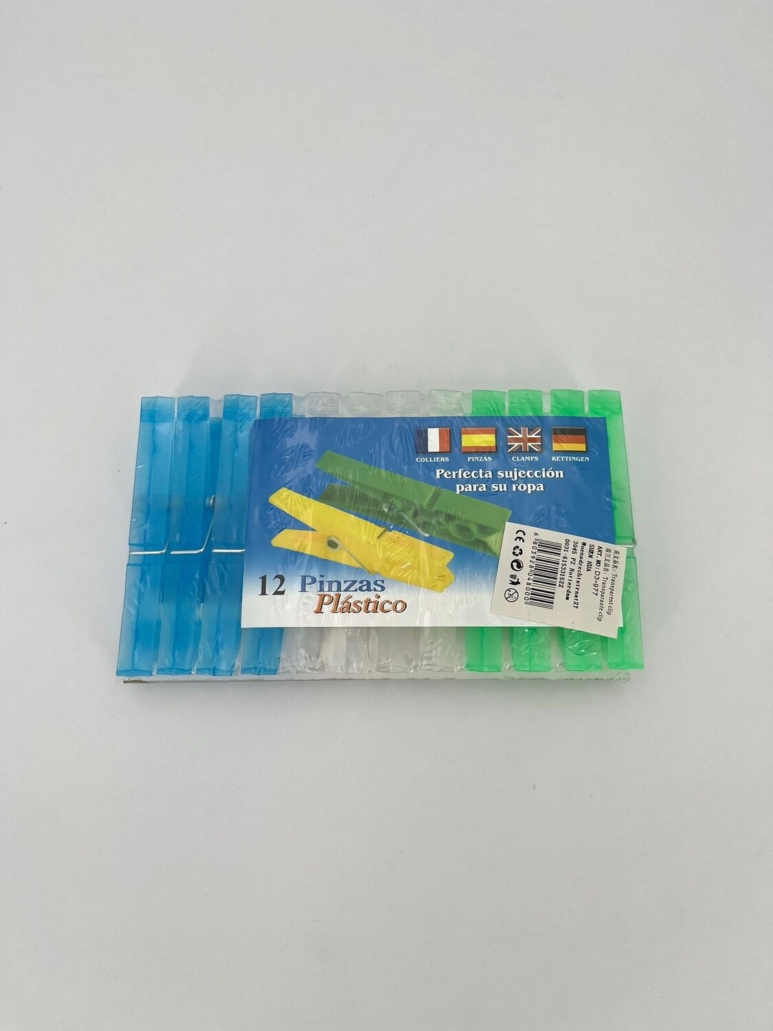 12 doorzichtige wasknijpers