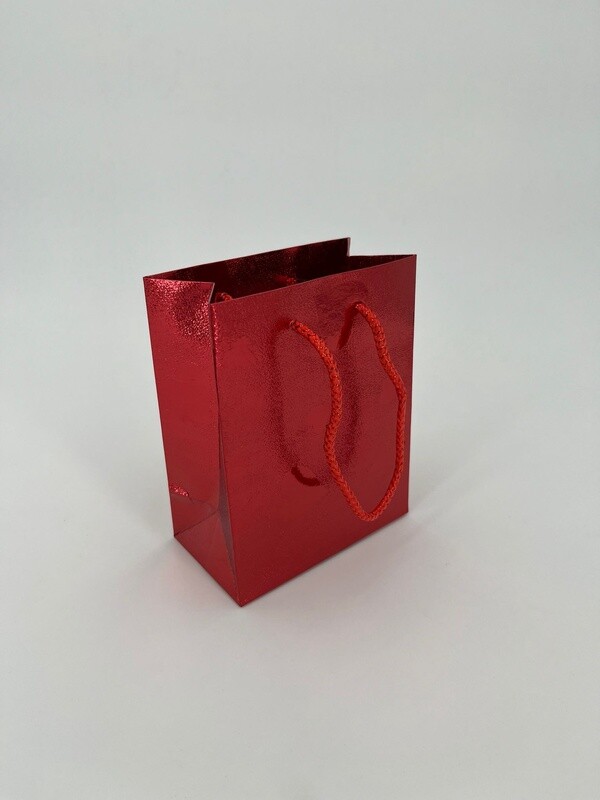 Cadeautasje glitter rood met hartjes