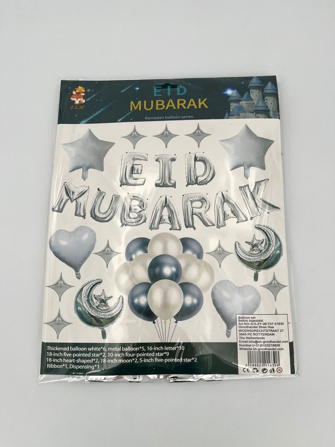 Eid Mubarak Ballonnenset Zilver