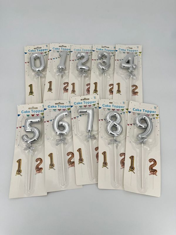 Caketoppers Nummers Zilver