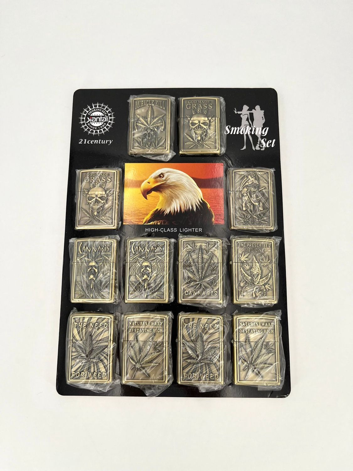 Aanstekers metaal  set 12 stuks Plant