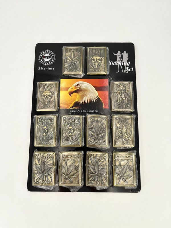 Aanstekers metaal  set 12 stuks Plant