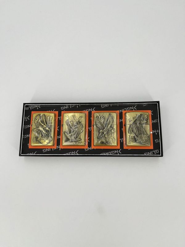 Aanstekers metaal  4pack Roofvogel